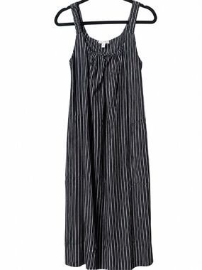 Striped Maxi Sundress - Black & White